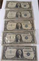 Lot of 5 1957 Silver Certificates