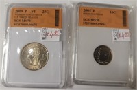 2 SGS Graded Coins