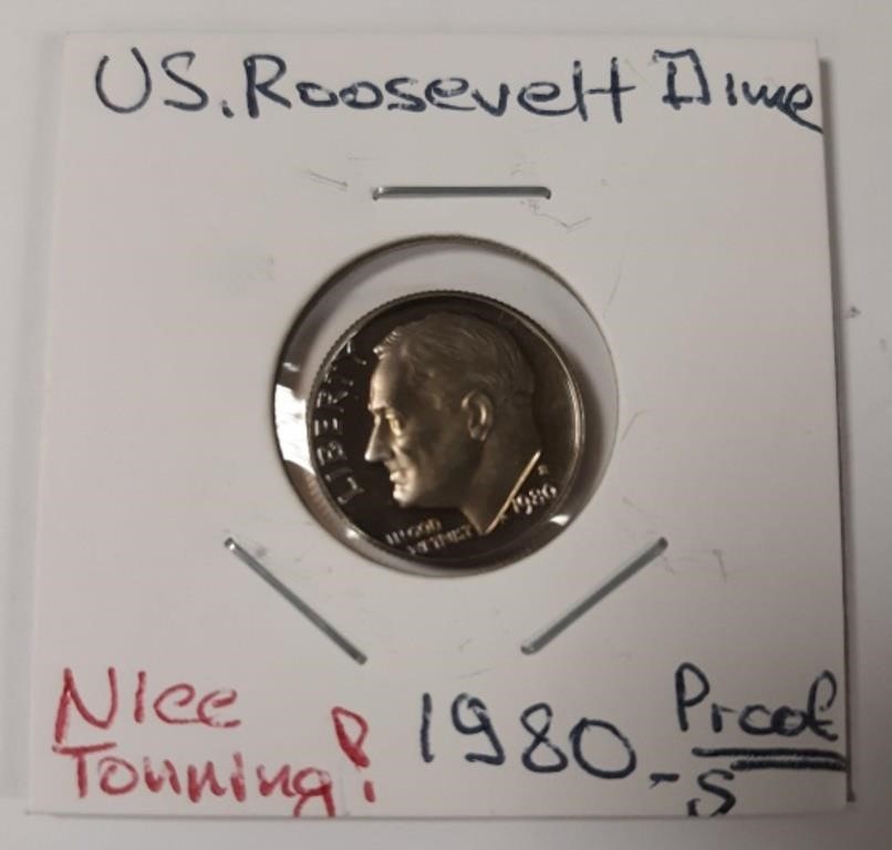 1980 Roosevelt Proof Dime