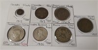 Lot of 7 Silver Foreign Coins