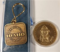 Fire Fighter Service Coin, Idaho Key Chain