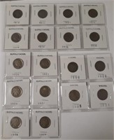 Lot of 14 Buffalo, 4 V Nickels