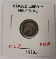 1872 Seated Liberty Half Dime