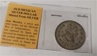 Old Mexican Silver Dollar 1960