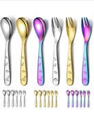 New Toddler Utensils, 6 Pieces Stainless Steel
