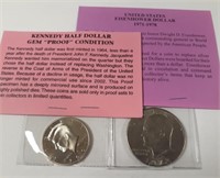 1972 Eisenhower, 2006 Kennedy Half Dollar