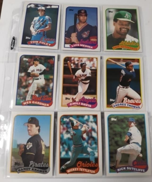 Page of 9 Topps Baseball Cards