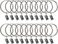 (new)20 Curtain Rings With Clips, Curtain Hooks,
