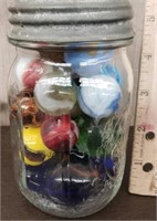 Vintage Jar of Marbles