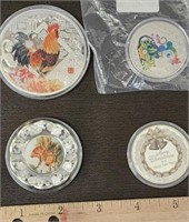 Lot of 4 Colorized Medallions