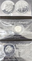 Lot of 3 Silver Plated Ronald Reagan Dimes