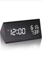 New Digital Alarm Clock, LED Wooden Display,