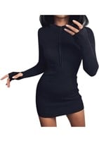 New - 1Pc - BLACK Petite Midi Dress Wrap V Neck