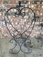 Wrought Iron Plant Stand with Hanging Basket