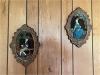 2 Chalkware Wall Plaques