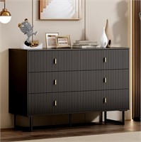 Chrangmay Black 6 Drawer Dresser for Bedroom