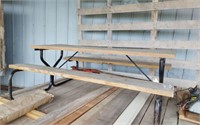 PICNIC TABLE- 
METAL FRAME WITH NWEE TREATED
