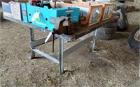 WORK BENCH - WITH VISE- HEAVY WOOD TOP AND METAL