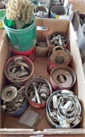 HOSE CLAMPS- LARGE WASHERS AND CONTENTS OF BOX