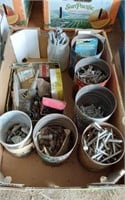 HARDWARE BOX LOT- SCREWS- BOLTS AND MORE-