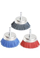 New - 3Pcs 7.6cm Assorted Cup Brushes Abrasive