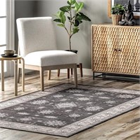 Traditional Border Ultra Thin Area Rug, 8x10