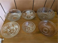 Group of 6 Crystal Bowls