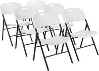 Amazon Basics Folding Plastic Chair  6-Pack  White