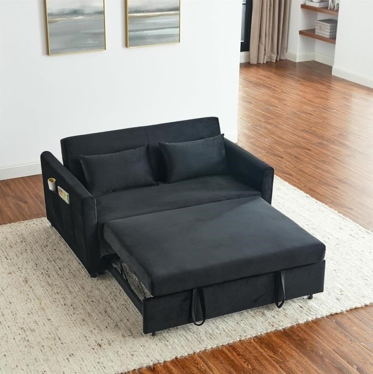 3-in-1 Velvet Sleeper Couch Pull-Out Bed