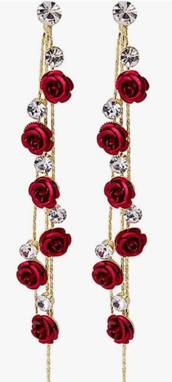 (Sealed/New)Rose Flower Drop Earrings 
Rose
