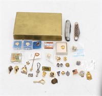 Vintage Pocket Knife Pin and Medal Lot