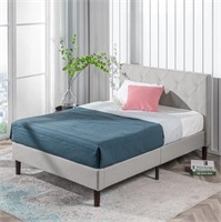 Upholstered Platform Bed Frame Sage Grey, King