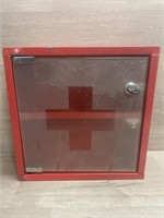 Red Cross Pharmacy Box W/ (2) Keys - Door Hinges