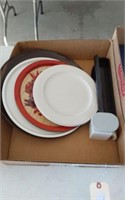 SERVING TRAYS- PLATES-SCALE- CONTENTS OF BOX