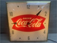 Diner Coca Cola Fishtail Pam Clock - Works