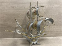 Ornate Brass Sailing Boat Metal Acores
