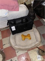 small pet carrier and pet bed