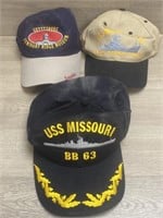 (3) Vintage Hats Military & More