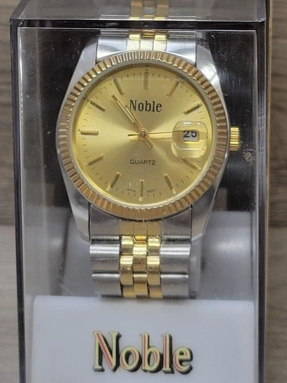 NOS Noble Calendar Watch w/ Case