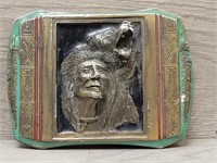 Native American with Bear Belt Buckle