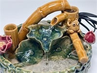 Ceramic Lily Pond Water Fountain - Works