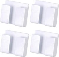 4PC Wall Mount Cell Phone Charging Holder, White A