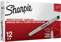 12ct SHARPIE  Markers Ultra Fine Point  Black