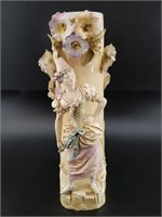 Antique likely French porcelain bisque vase, 14 1/