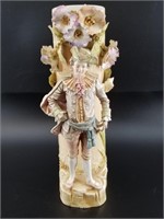 Antique likely French porcelain bisque vase, 14 1/