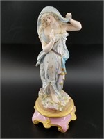 Vintage French porcelain figurine of a young woman