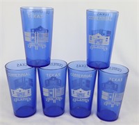 Texas Centennial Blue Tone 5.5" Tall Glasses