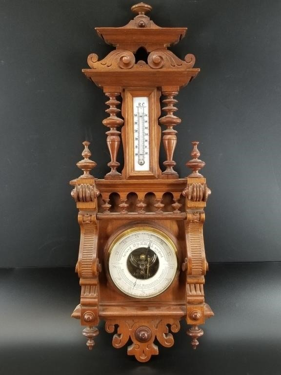 Beautiful antique German barometer and mercury the