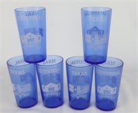 Texas Centennial Blue Tone 2"x4" Glasses Set