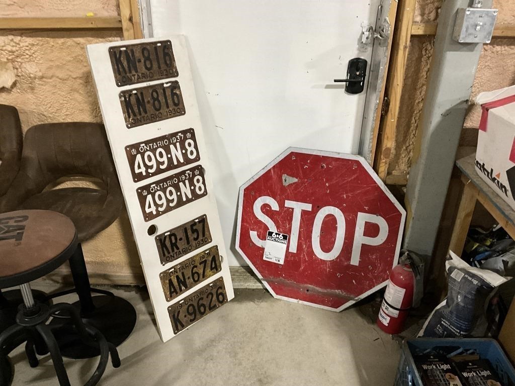 Stop Sign And License Plates